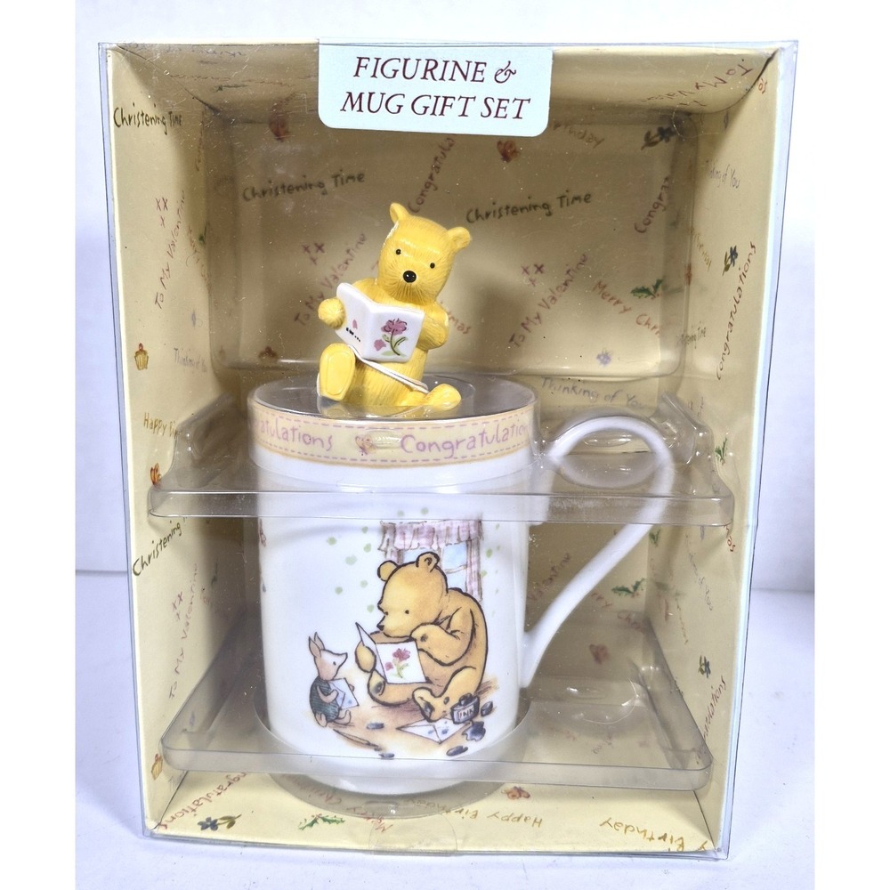 Royal Doulton NIB Winnie the Pooh Disney Mug and Figurine Box Gift Set New